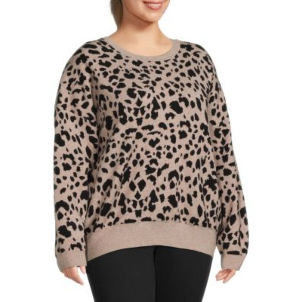 Workshop Republic Clothing Plus from SAKS Leopard Print Sweater, NEW! Size 3X